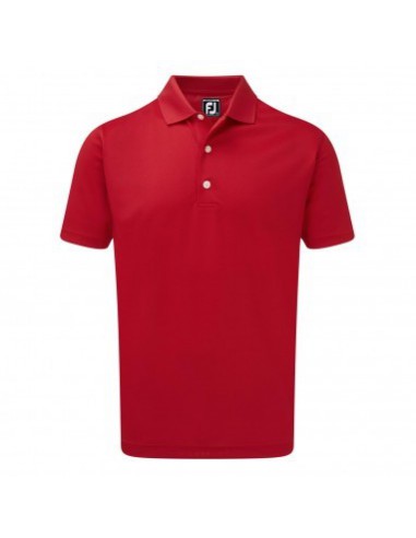 FOOTJOY STRETCH PIQUE SOLID KNIT COLLAR RED - POLO HOMBRE